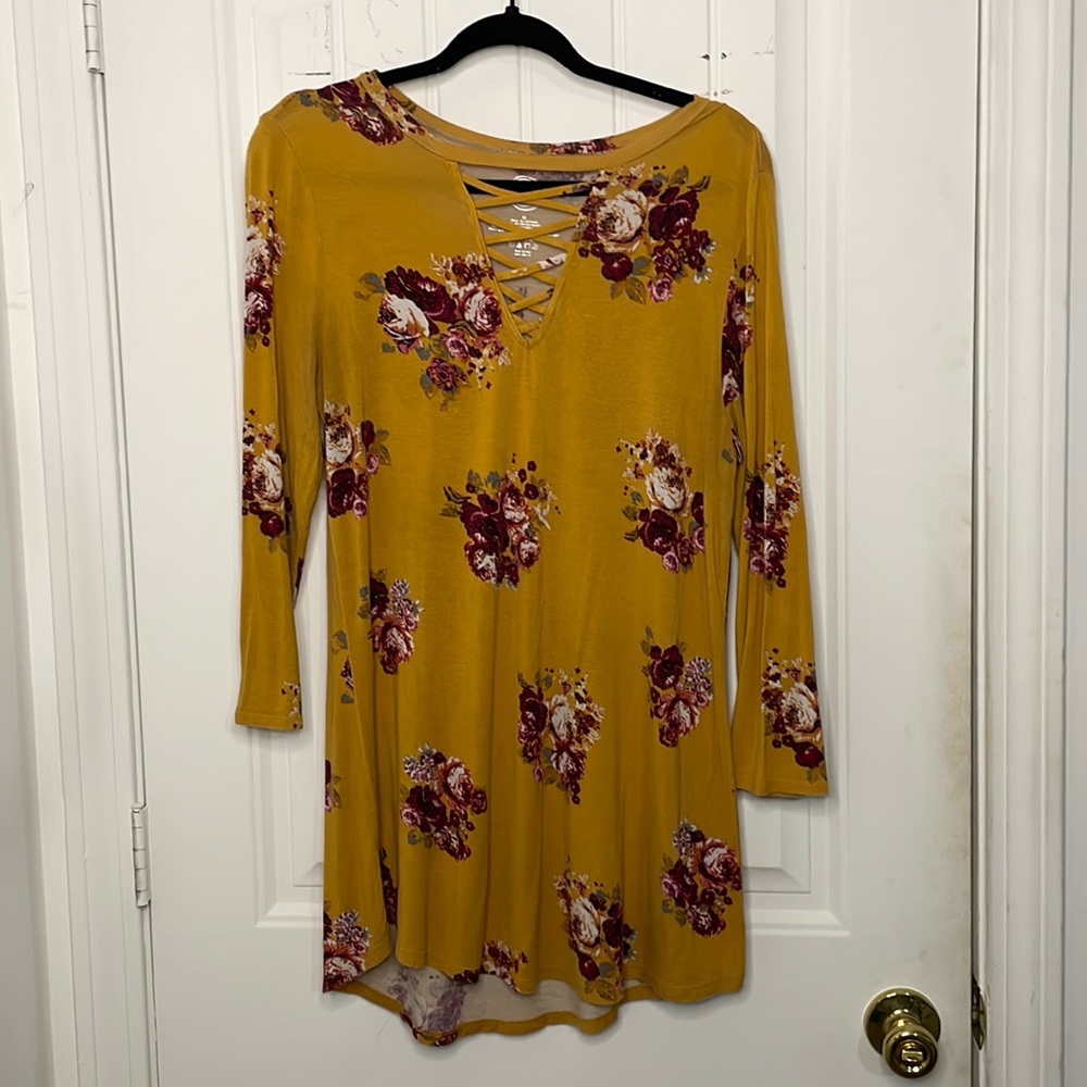 Yellow floral tunic